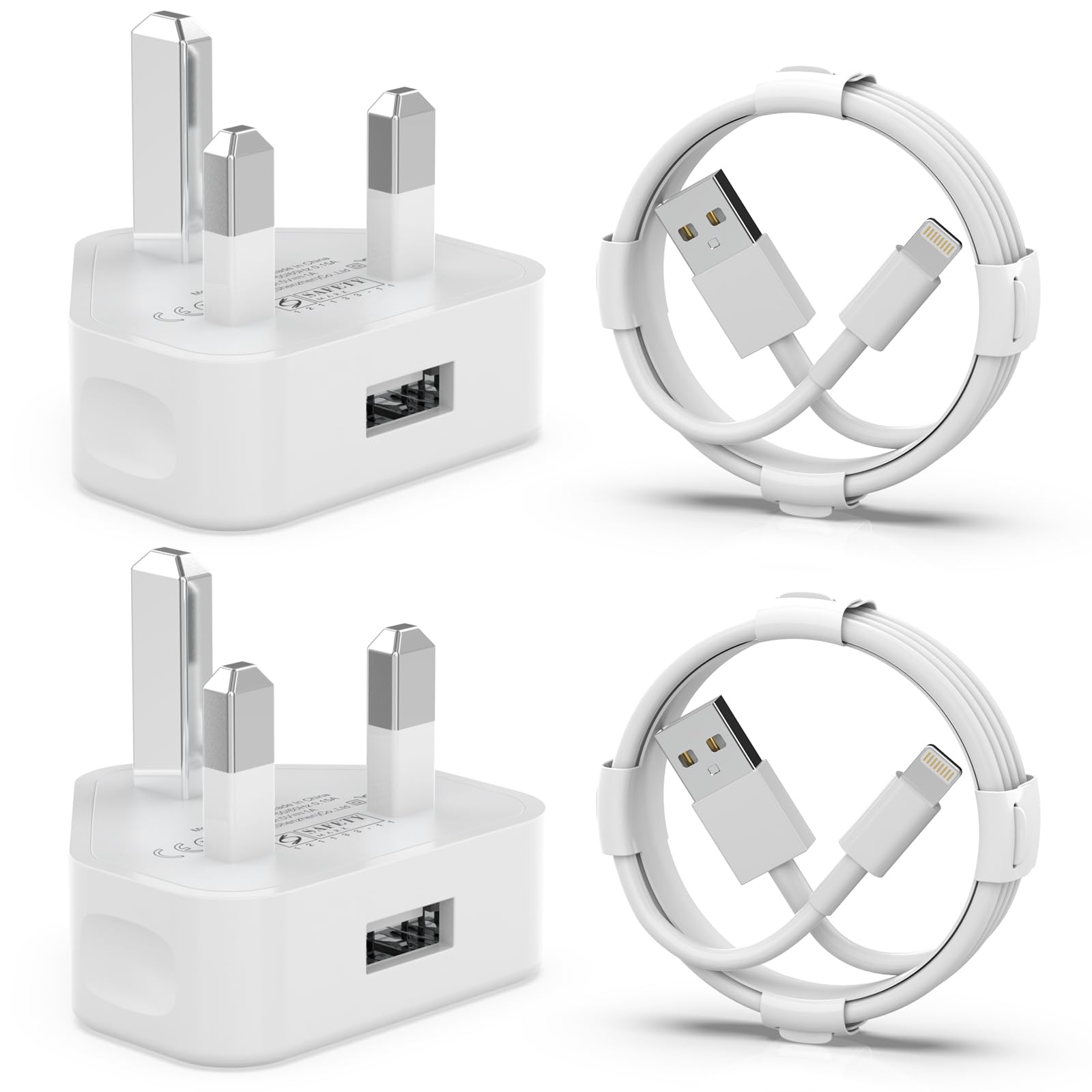 KSIZUIS iPhone Charger【MFi Certified】2Pack USB Wall Charger Plug with 2Pack 3FT iPhone Charger Cable Compatible iPhone 14 13 12 11 Pro/Pro Max/mini/Plus