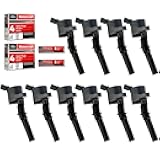 Set of 10 Ignition Coils Pack DG508 & Motorcraft Platinum Spark Plugs SP479 Compatible with Ford E350 E450 F250 F350 F450 F550 Econoline Super Duty F53 6.8L V10 DG457 3W7Z-12029-AA