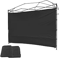 Vista 9 de Toldo Parasol Pared Lateral para Gazebos Carpa Impermeable para 10x10ft Pop up Pierna Recta Exterior 1 Pieza Nuevo Solo Negro