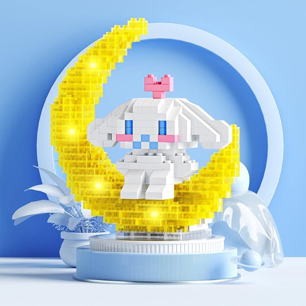 Cinnamoroll Dog Mini Cartoon Building Block with Led Lighting Kit,Cute Anime Figures Toys Desk Accessories,Birthday Gift for Adult Kids Ages 6+,356PCS