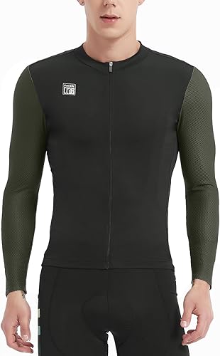 Miniatura 8 de Santic - Camiseta de ciclismo para hombre manga larga reflejante cremallera completa con bolsillos