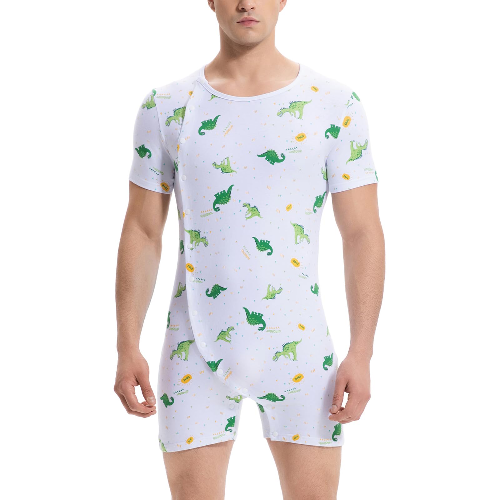 Landofgenie Onesie für Männer One Piece Pyjamas Pyjama mit kurzen Ärmeln Koala Volldruck