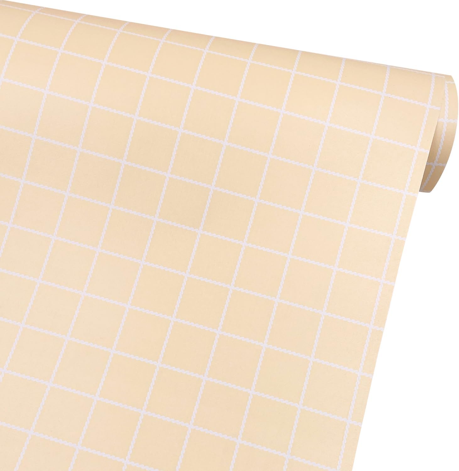 2 Pack Shelf Liners Yellow Lattice Self-Adhesive Checkers Drawer Papers Furniture Protector Redo Storage Cabinets 17.7 Inch Wide