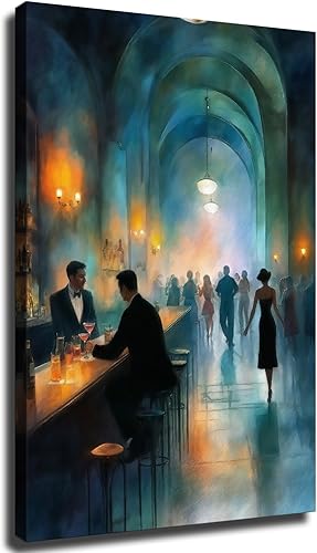 Miniatura 10 de CIDLNMY Arte de pared en lienzo de la Prohibition Speakeasy, póster vintage de la vida nocturna de los años 20, arte de pared de cóctel, bar, salón