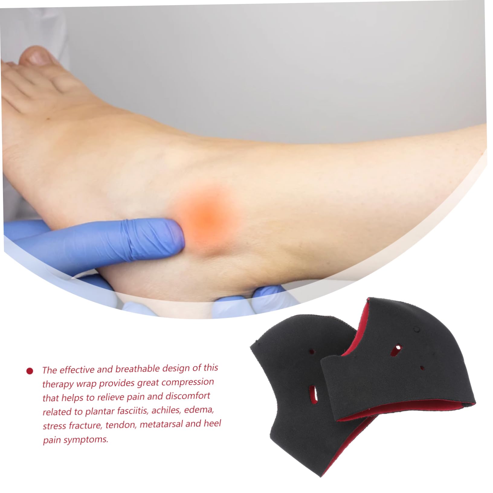 HAPINARY 2pcs Ankle Brace Edema Relief Heel Protector for Plantar Heel Pads Cushion Heel Insole Insoles Plantar Insoles Foot Cover Shoes Black