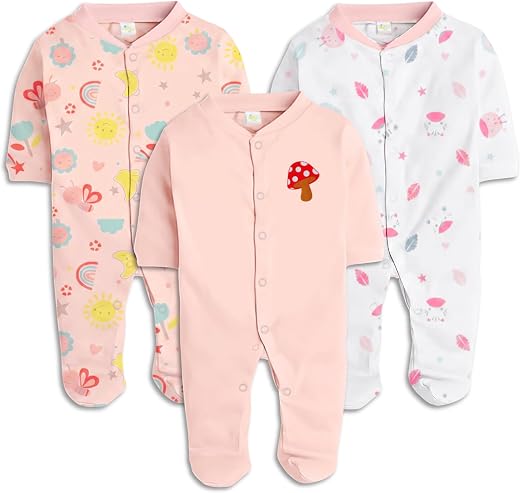 Babeemall Baby Rompers for New Born Baby Boys &amp; Girls | Soft Cotton Infant Clothes, Body Suits &amp; Sleep Suits for Newborn B...