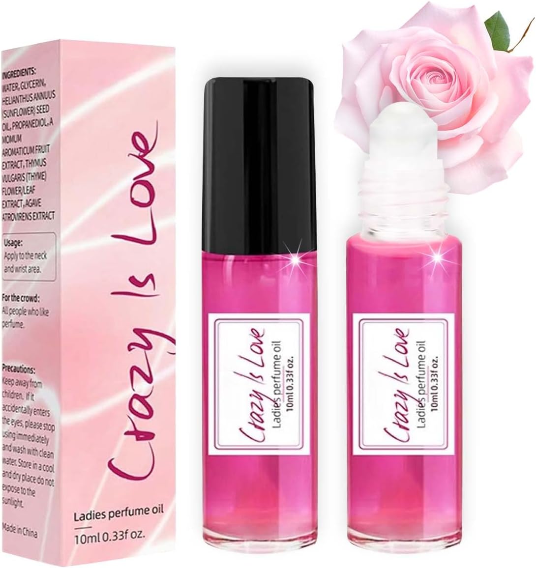 Crazy Is Love Pheromone Perfume Oil,Venom Scent Pheromones Perfumes For Women,Long-Lasting Portable Roll On Fragrance,Releases A Charming Fragrance To Enhance Your Femininity (2Pcs)