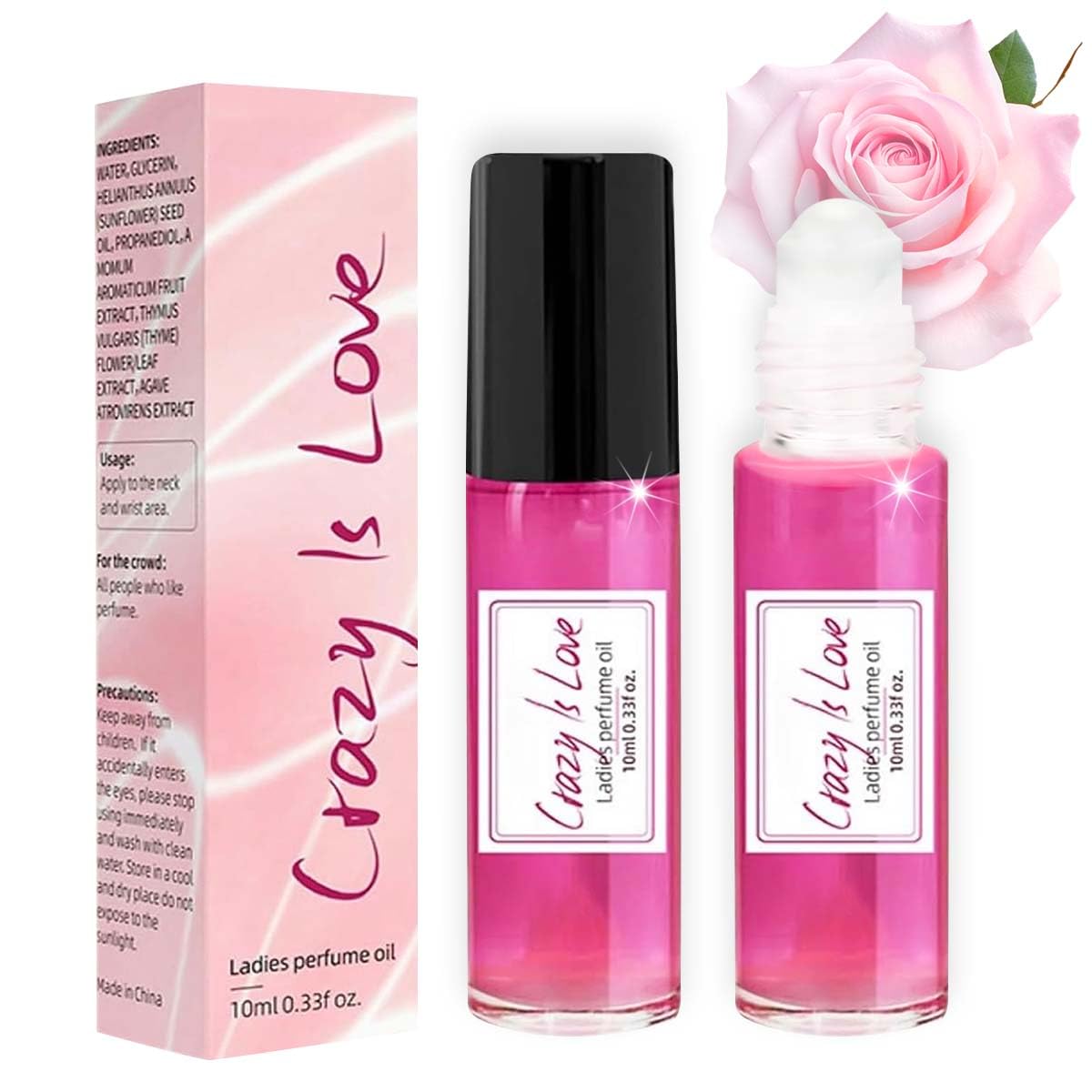 Crazy Is Love Pheromone Perfume Oil,Venom Scent Pheromones Perfumes For Women,Long-Lasting Portable Roll On Fragrance,Releases A Charming Fragrance To Enhance Your Femininity (2Pcs)