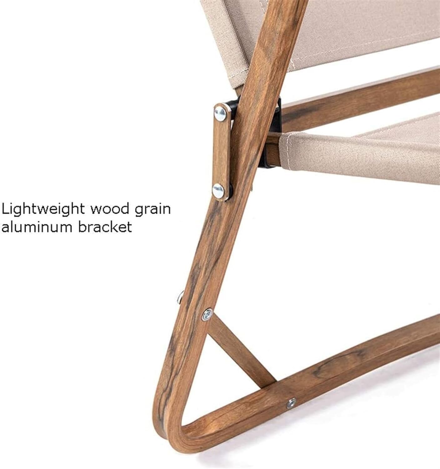 Portable Folding Chair Chair Portable Outdoor Aluminum Wood Grain Folding Chair Sports Chair Beach Chair Actor Adjustable Folding Chair(A)