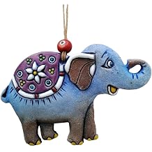 Special Design Saddle Detailed Ceramic Elephant Wall Ornament