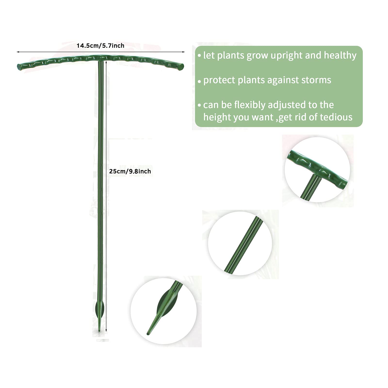 Buachois 3er-Set Pflanzenstützen – Halbrunde Pflanzenkäfige Aus Kunststoff, 25 Cm Hoch, Für Blumen Und Gemüse Im Garten