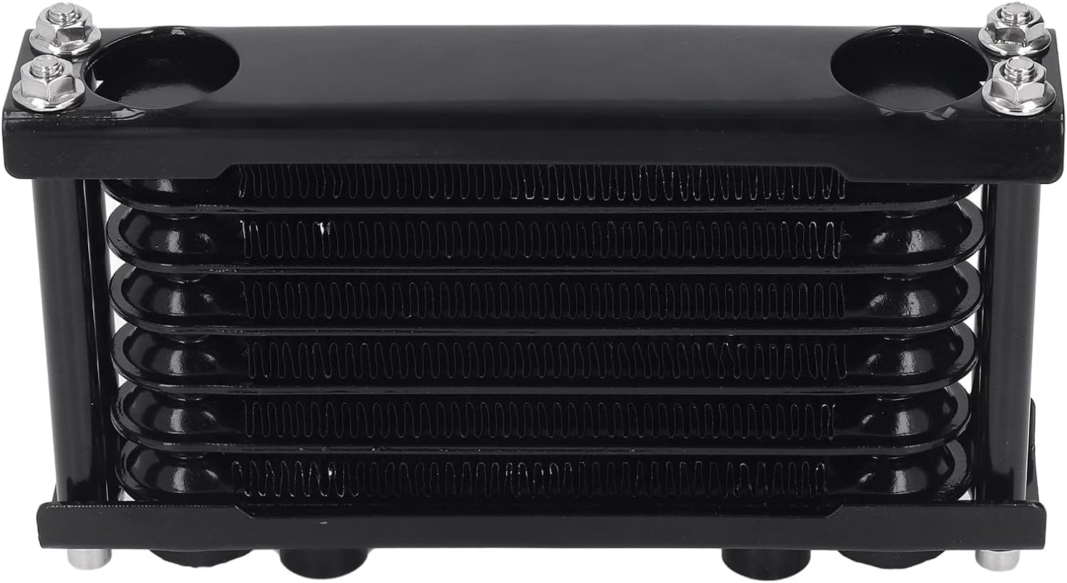 Engine Oil Cooler Radiator for 50cc - 250cc Motorcycle, Aluminum Transmission Oil Cooling System, High Performance Oil Cooler for Off Road Vehicle ATV, with Bracket and Screws for (Black)
