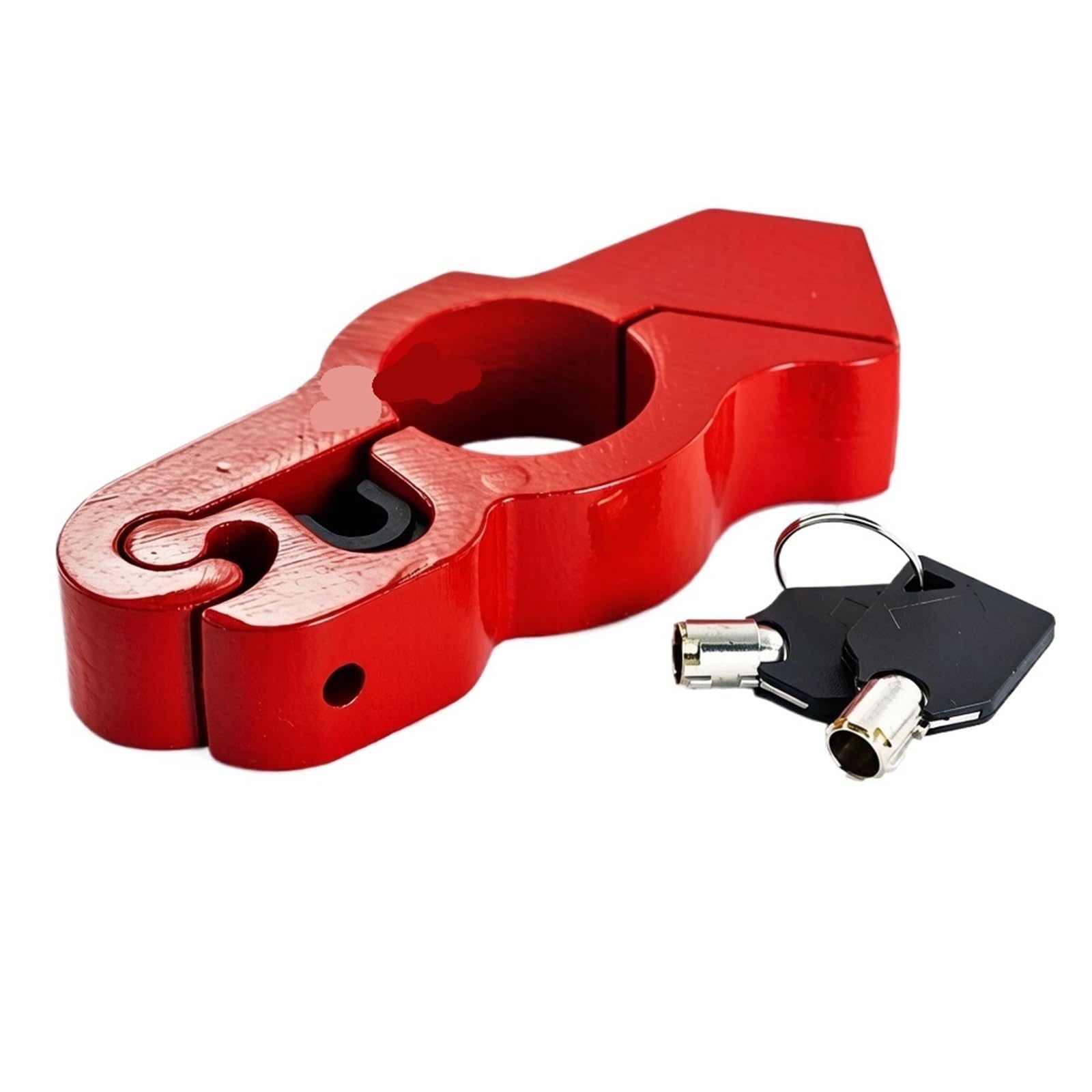 Fentty Red Motorcycle Handlebar Lock Fit For Cfmoto 450Nk 675Nk Motorcycle Handlebar Lock Heavy Duty Steel Anti-Theft Chain Lock(Red)