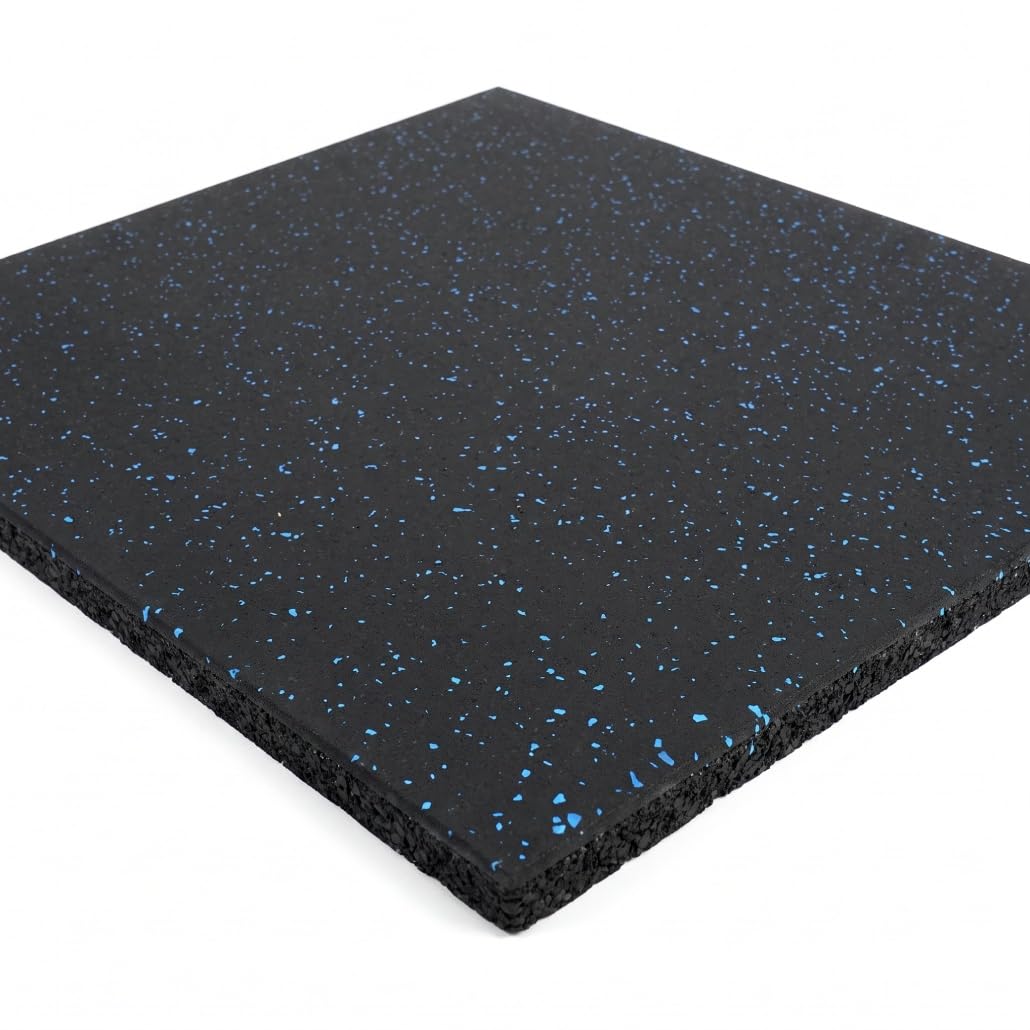 Suelo Gimnasio Gym Active 1000x1000 mm, Losetas de Caucho con 20% EPDM, 15/20 mm, Pavimento Deportivo para Pesas y Fitness (EDPM Azul, Grosor 20 mm)