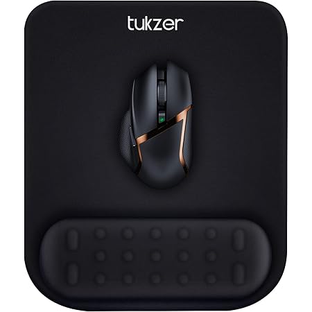 TSV Ergonomic Mouse Pad, Gel Mouse Pad With Wrist Rest, Comfortable Computer Mouse Pad Mat With Non-slip PU Base For Laptop, Office & Home, Black