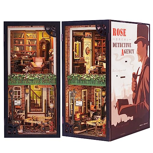 Cutefun Book Nook Kit, DIY Miniature Dollhouse Booknook for Adults, 3D Wooden Puzzle Bookend...