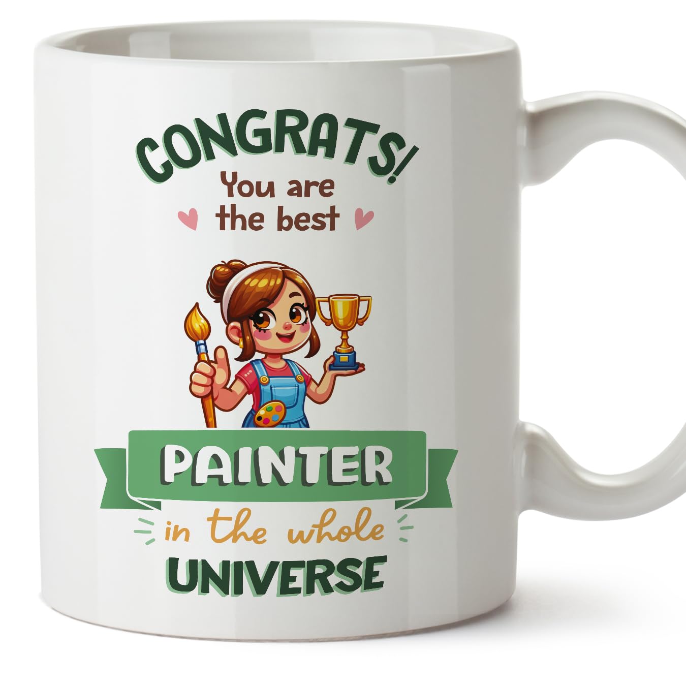 MUGFFINS Painter Woman Mug - in English - Best in Universe Trophy - Funny Gift for Colleagues - Ceramic 11oz Mug โ image 1