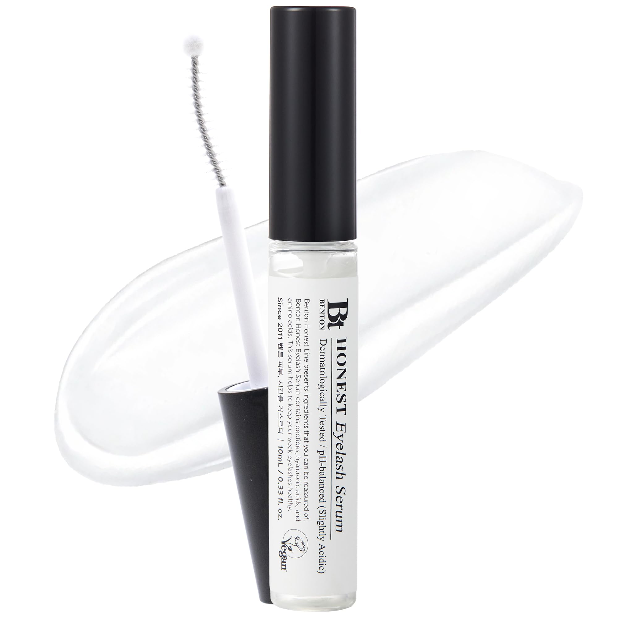 BENTON HONEST Eyelash Serum - Sérum coreano para el cuidado de las pestañas con ácido hialurónico y péptidos | Sérum para el crecimiento de pestañas y cejas (0.33 fl oz)