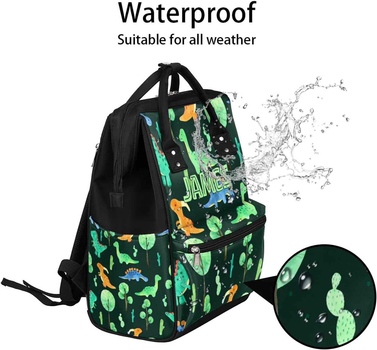 Custom-Baby-Boy-Backpack Dinosaur Nappy-Bag Personalized Diaper-Backpack for New Dad Mom Gifts Stroller Rucksack for Baby-Boys Waterproof Baby Mommy Bag 11x7x15.7 New Baby Bag