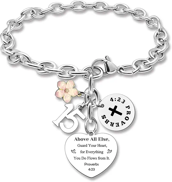 DlaeKua Birthday Gifts for Girls Bracelet Birthday Charm Bracelets Stainless Steel Bracelet Gift for Women Girls 13 15 16 18 21 Year Old Daughter Granddaughter Birthday Present