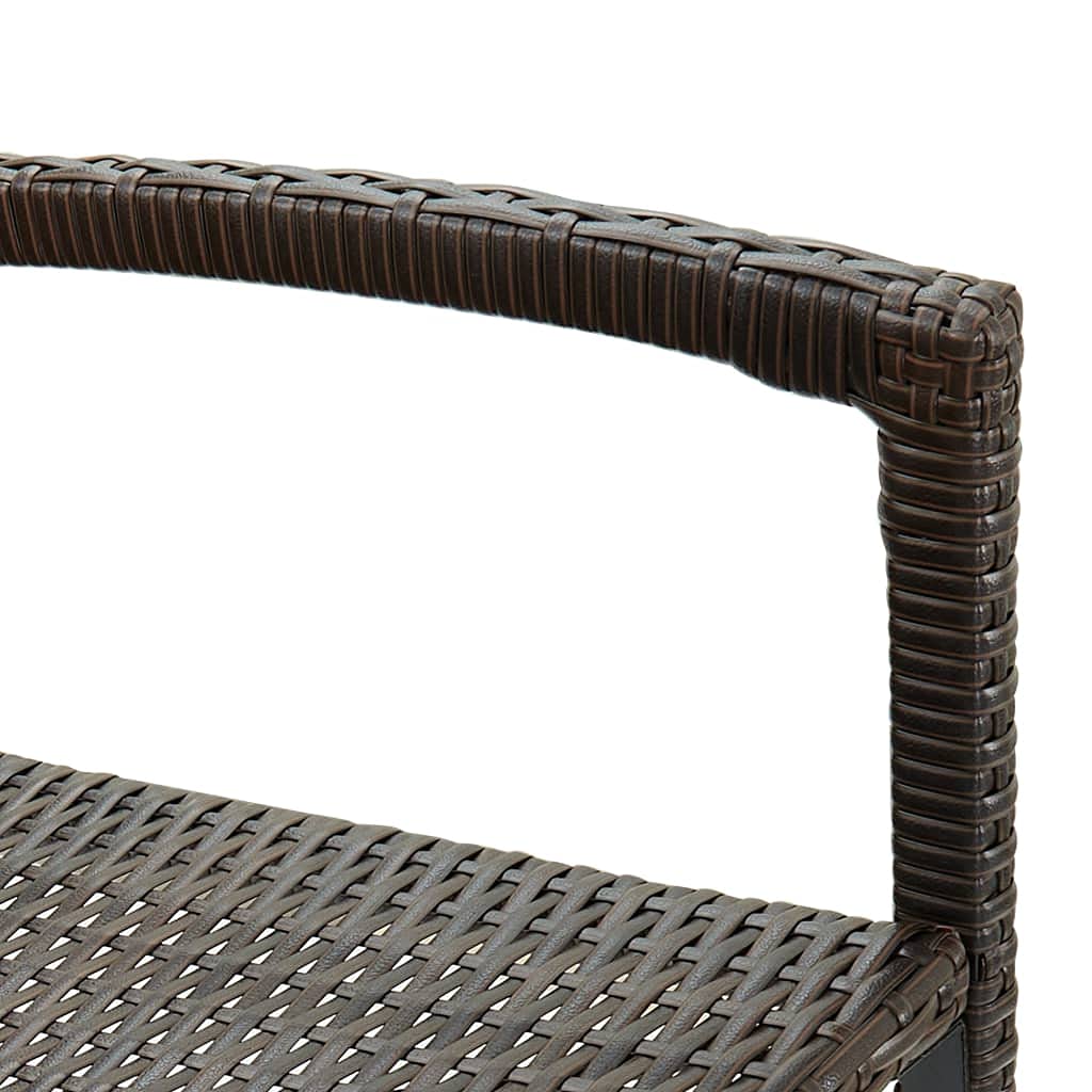 vidaXL 4X Taburetes de Cocina Bar Silla Mostrador Pub Bistró Comedor Simplista Reposapiés Asiento Estable Robusta Ratán Sintético Marrón