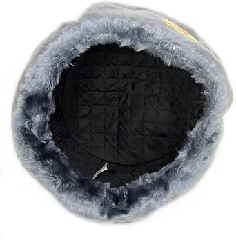 Russian Ushanka Winter hat Gray, with Soviet Soldier Insignia