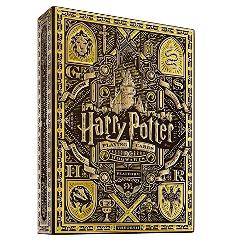 Image of MilesMagic Harry Potter Playing Card Game Limited Edition Premium Series Poker Collectible Deck By Theory11 (Yellow-Hufflepuff) For Teen|Pack of 1