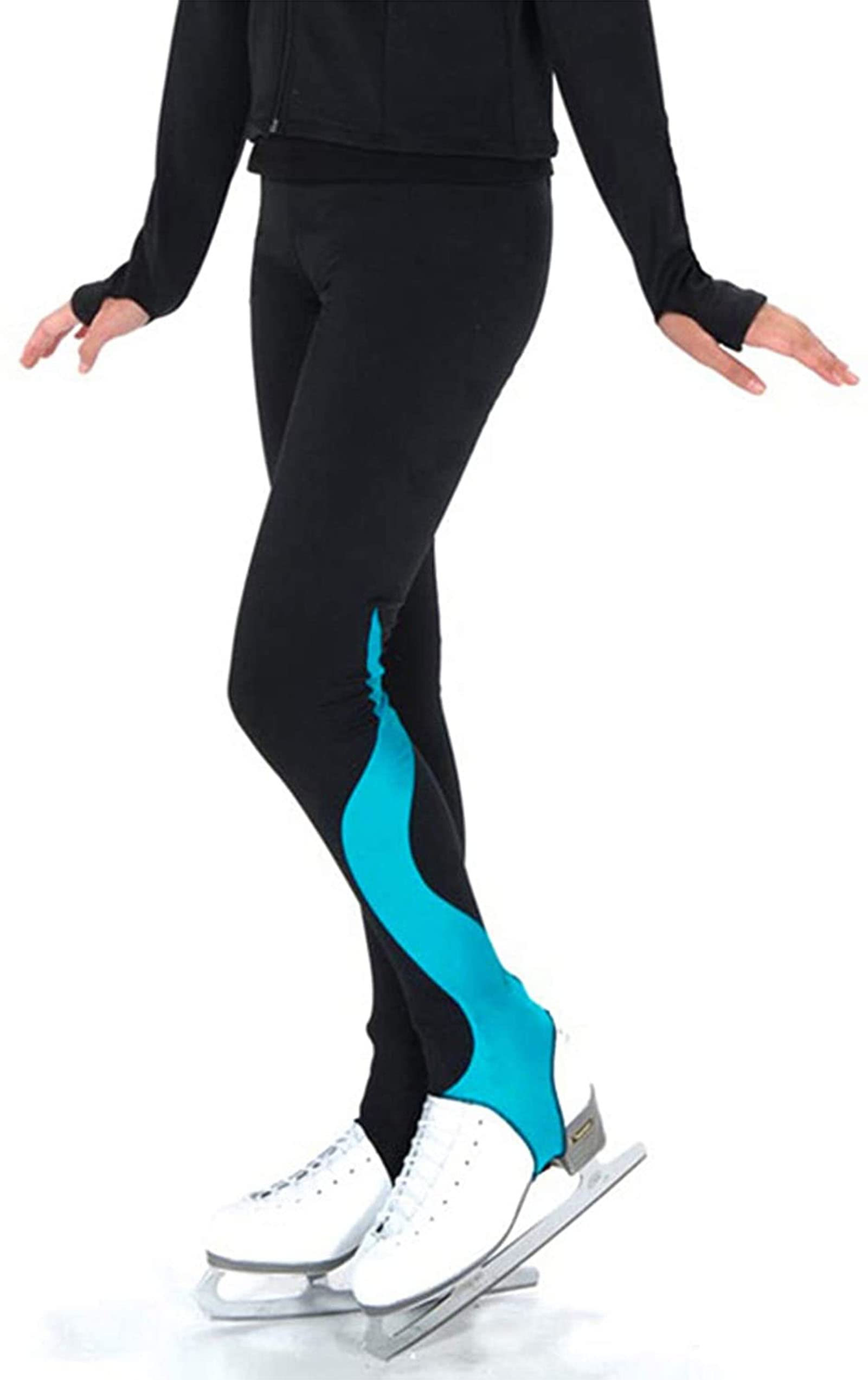 Spodnie do jazdy figurowej dla dziewcząt, damskie, dziewczęce spodnie do jazdy figurowej, rajstopy, legginsy z podszewką z polaru, długie spodnie do ćwiczeń łyżwiarskich