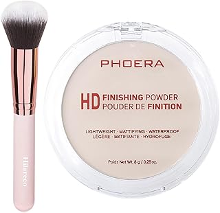 PHOERA - Polvo facial prensado de base, polvo...