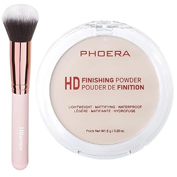 PHOERA Foundation Pressed Face Powder, Soft Focus Setting Powder, Silky Powder For Creating Without Shine, Smooths Pores & Lines, Up to 24H Wear Oil Control,0.28 Oz 002 Banana