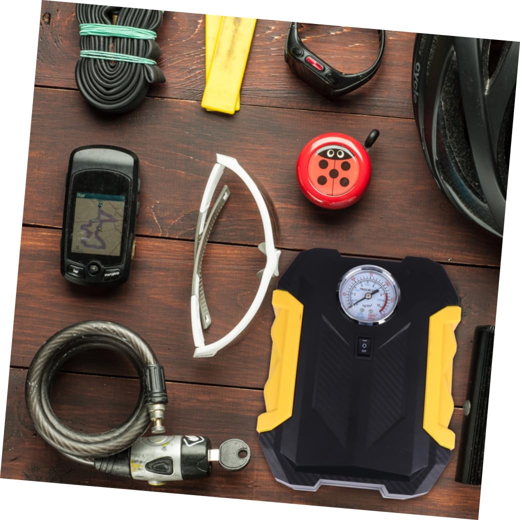 Cabilock Tragbare Elektrische Luftpumpe 2000mah Akku für Fahrrad und Motorrad Manometer Automatische Abschaltung Licht