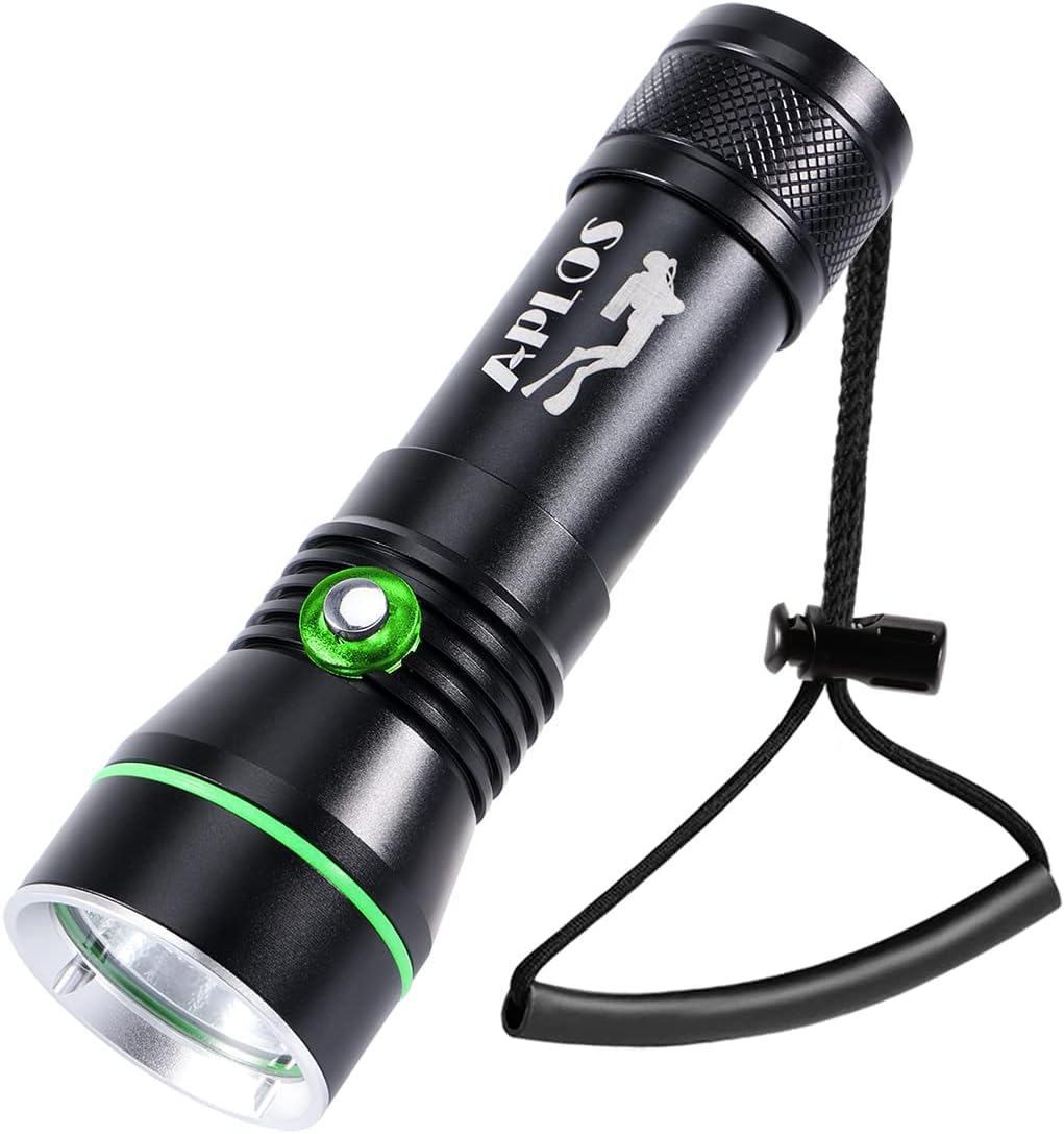 AP30 3000lm Diving Flashlight with 3 Modes, Power Indicator, IPX8 Waterproof Professional Rechargeable Dive Light