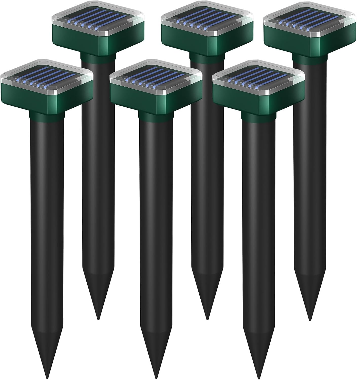 Snake Repellent,Snake Repellent for Yard,Snake Repellent for Yard Powerful,Snake Away Repellent for Outdoors,Snake Repellent Pet Safe,Solar Powered,Sonic and Waterproof (6, Green)