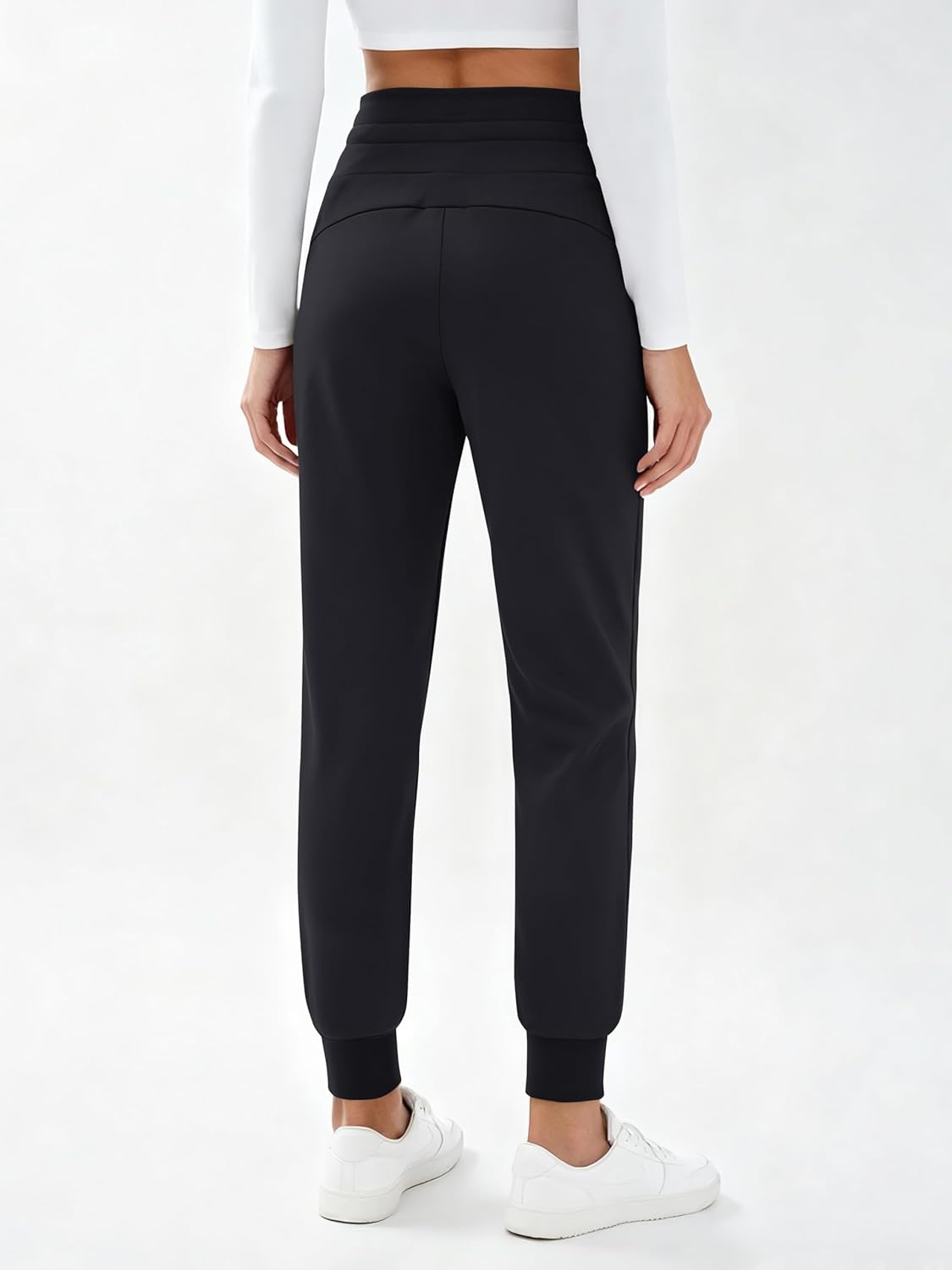 MAGCOMSEN Women's Fleece Lined Joggers High Waisted Water Resistant Thermal Winter Hiking Running Sweatpants with Pockets - Image 4