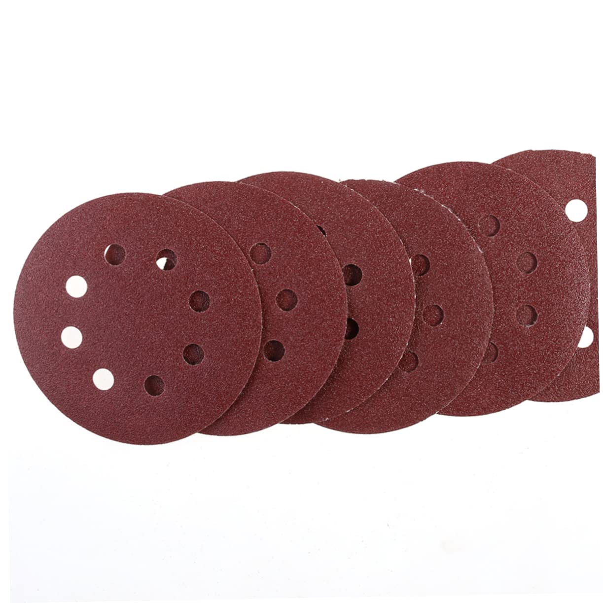 50pcs Hook and Loop Sanding Discs Grit Oxide Sandpaper Circular Pads for Random Orbital Sanders and Power Tools