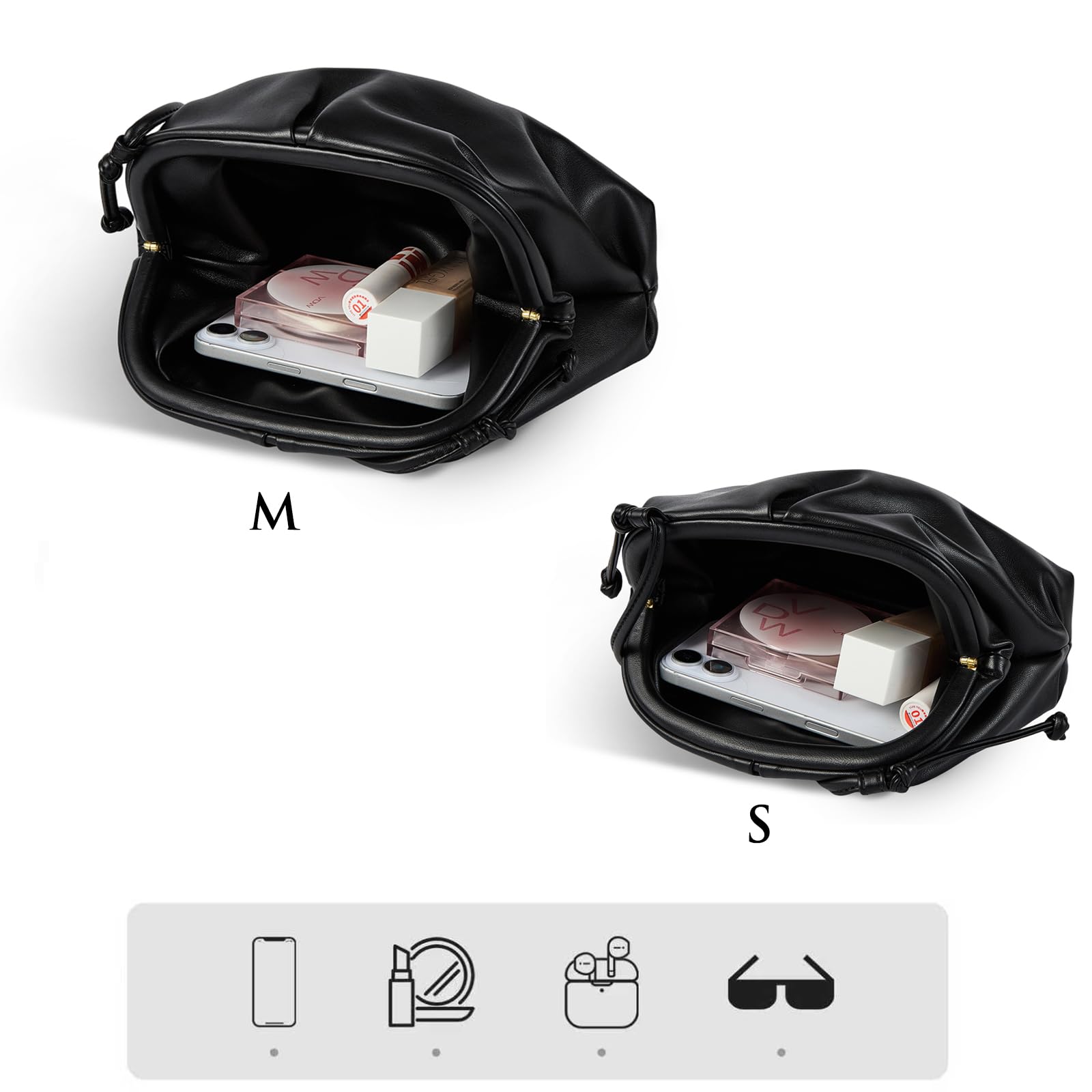 Huralona elegante Clutch-Handtasche aus veganem Leder, super weich, mit Wolkenmuster, Clutch-Tasche für Damen, PU-Abendtasche, Handtasche