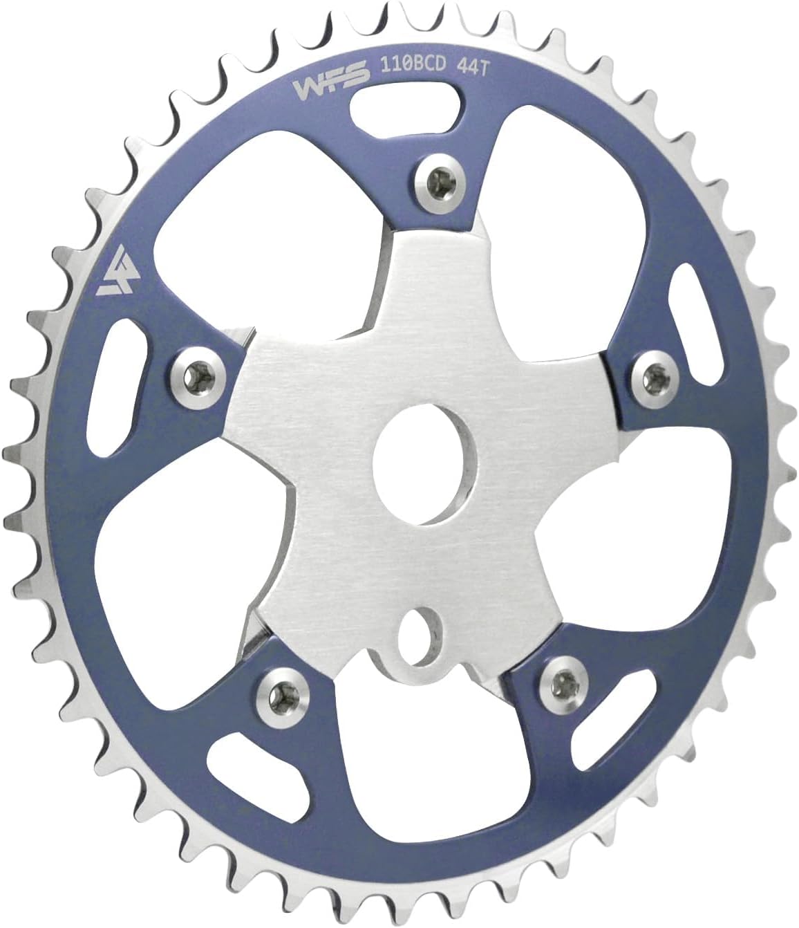 WFS Pulsar Chainring w/Spider Sprocket 44T 1/8" 110mm BCD 5 Arm Hole Old School BMX