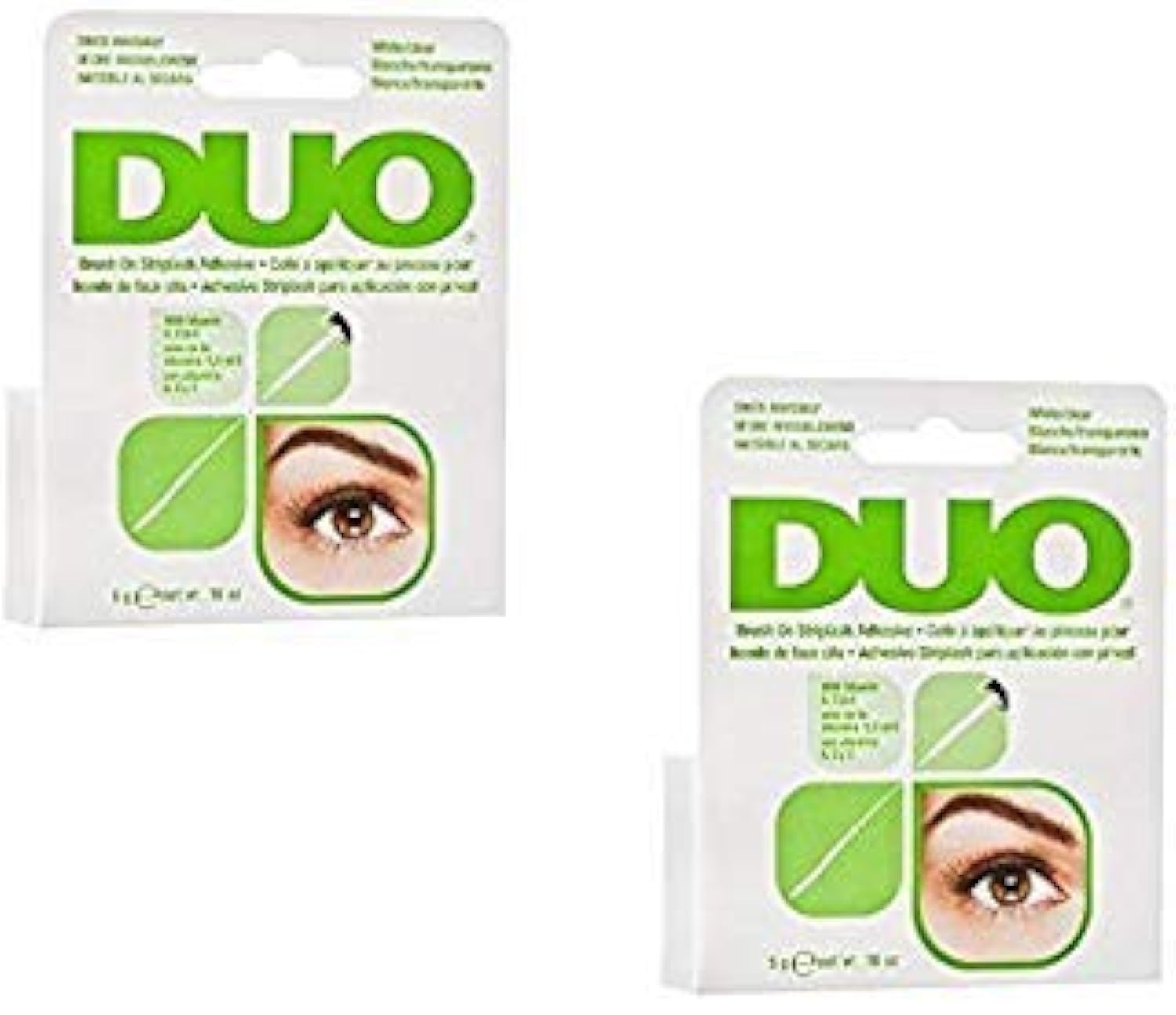 DUOBrush-On Lash Adhesive with Vitamins A, C & E, Clear, 0.18 oz - 2 Pack (6 Pinkleaf Greeting Cards Included)