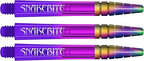 Miniatura 5 de RED DRAGON Peter Wright Snakebite Nitrotech - Tallos de dardos iónicos morados 2 juegos por paquete 6 tallos en total