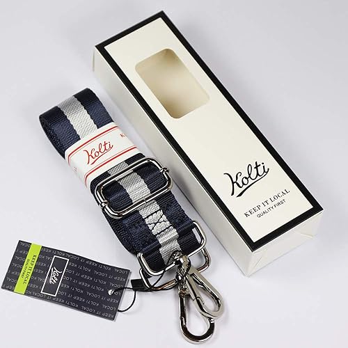 Miniatura 49 de Kolti Correa de repuesto para bolso, bolso cruzado a rayas anchas ajustables Hebilla de oro-04