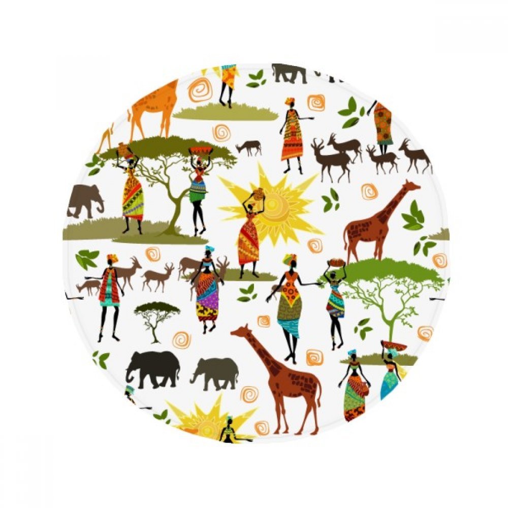 Tapis de sol anti-slip savane africaine noir femmes 60x60cm pour salon