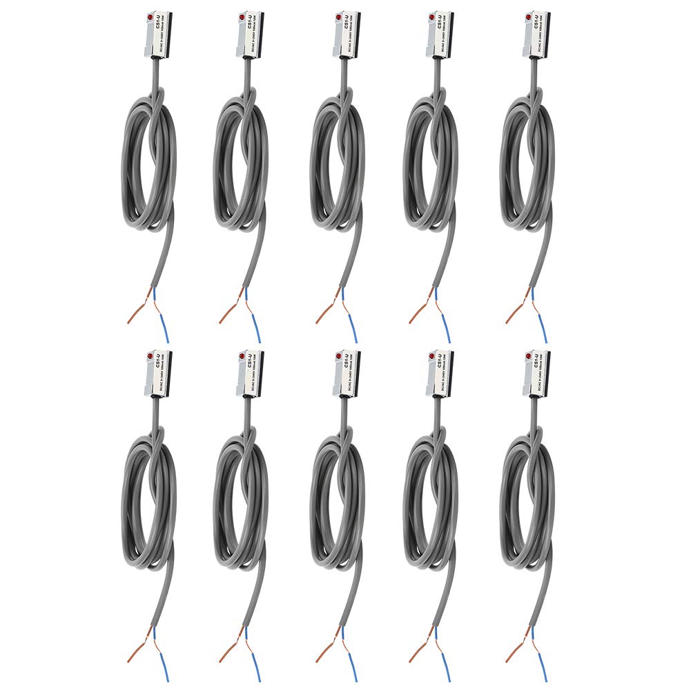 Topyond Interruttore Magnetico, Interruttore Magnetico da 10 Pezzi CS1U Cilindro Pneumatico Reed da 10 W On Off Per SI.SU.SC.JSI.MI.MA50‑63