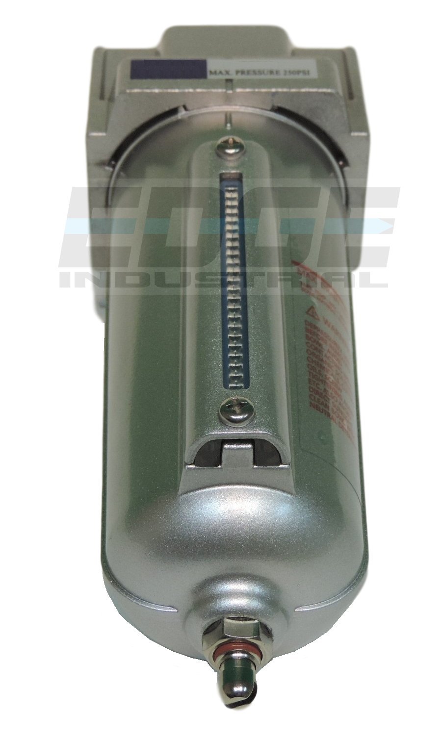 Heavy-Duty High-Flow Compressed Air In-Line Filter With Metal Bowl, 3/4" NPT, 140 CFM, 5-Micron Element & Sight Glass