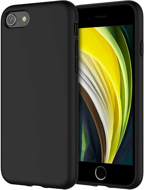 Ball Grace iPhone SE 2022 Case, iPhone SE 2020 Case, iPhone 8 Case, iPhone 7 Case - Soft Frosted TPU Ultra-Slim Stylish Protective Cover for 4.7-inches iPhone SE 2022/2020 / 8/7 (Black)