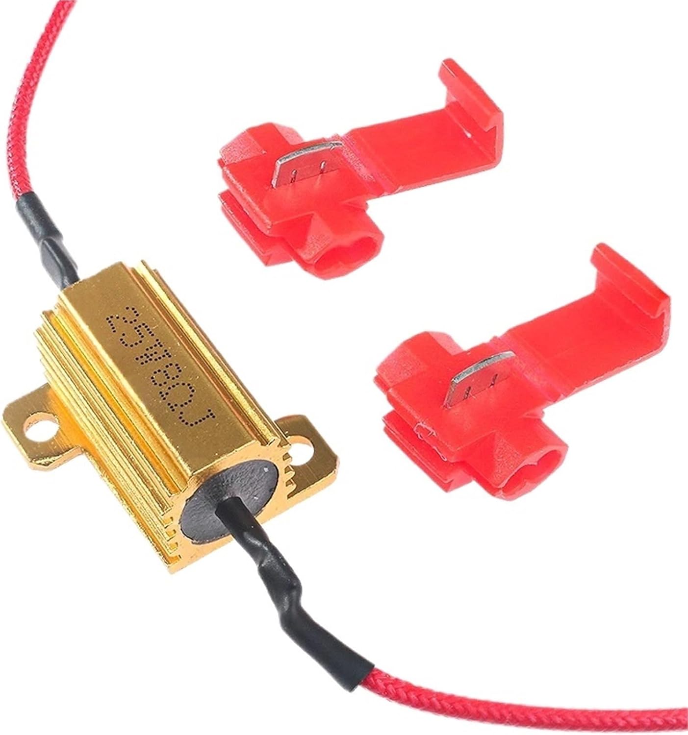 4 Sets Resistance Load Resistor 25W/50W For LED Lights Aluminum Shell Power Resistors 12V 6ohm 8ohm 10ohm for Car Turn Bulbs(25W 8OHm-4Set)