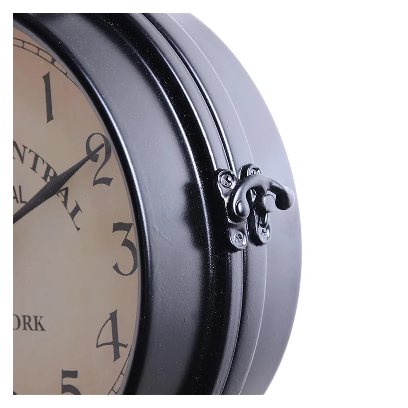 Reloj Colgante De Pared Redondo Aspecto Antiguo Hierro Forjado, Caras Doble Cara, Estación Retro, Lámpara Preciso Y Silencioso(Silver Round Clock)