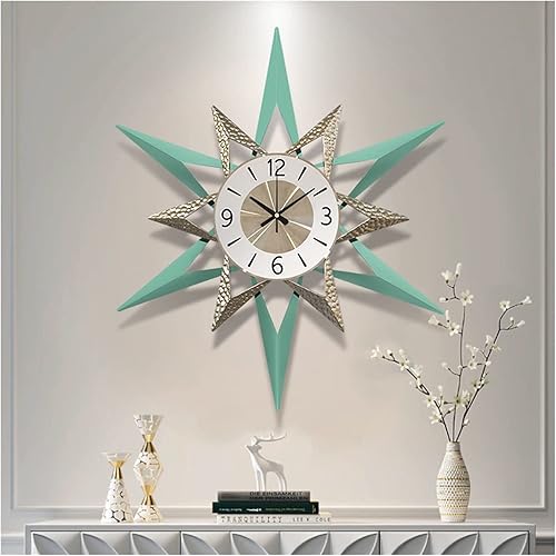 GUENZO Reloj de pared para decoración de oficina en casa 3D de mediados de siglo con diseño de explosión de estrellas silencioso sin tictac funciona