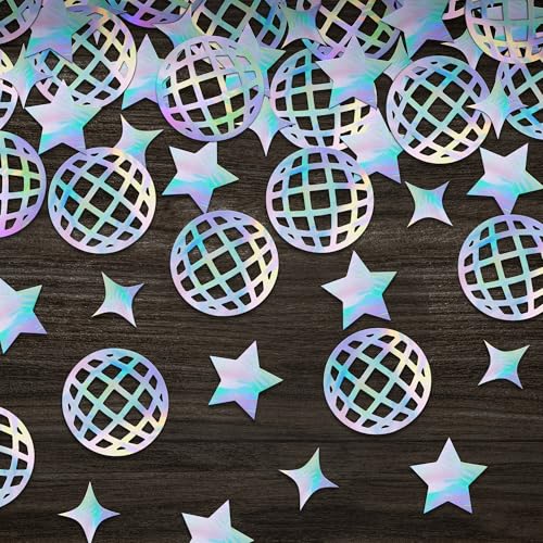 Image of KatchOn, 200Pcs Holographic Disco Confetti Iridescent Disco Ball Confetti for Graduation Party Supplies 2026 Prom Day Decorations Graduation Decorations 2026 Disco Table Decor
