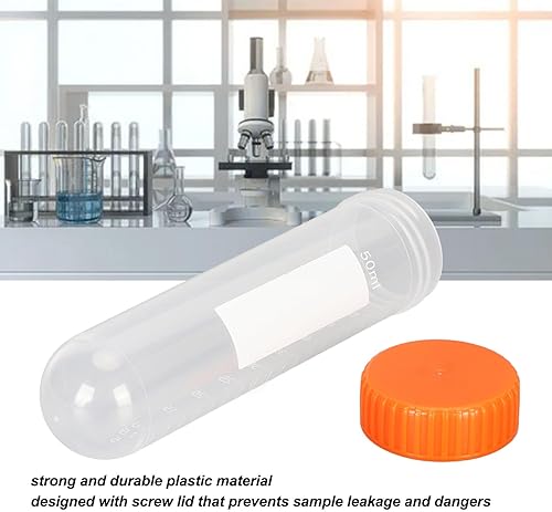 Miniatura 2 de 50 tubos de centrífuga cónicos de laboratorio estándar de 0.3 fl oz, tubos de centrífuga de plástico independientes, tubos de ensayo de plástico