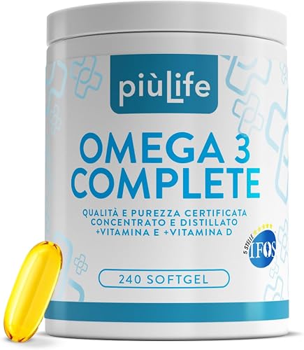 Omega 3 IFOS 5 étoiles Certifié PiùLife – 240 Softgels